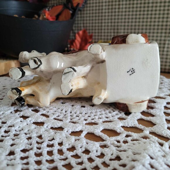 Occupied Japan Porcelain Trinket Planter - Horses & Hay Cart - Picture 9 of 10